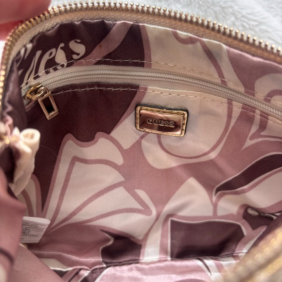 GUESS Gold Monogram Mini Shoulder Bag Y2K Metallic Pochette Chain Strap - Picture 4 of 7